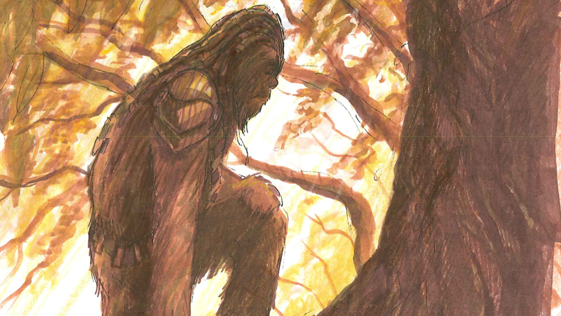 The Wookiee chieftan Tarrful prays to the Wroshyr trees of Kashyyyk in more Dave Filoni concept art.